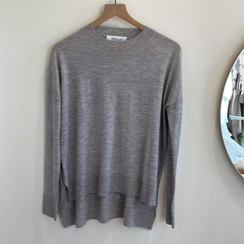 Derek Lam 10 Crosby Boxy Silk-Wool Crewneck Sweater. XS